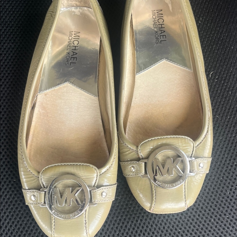 Michael Kors Women's Olive Loafers with Silver Accents
